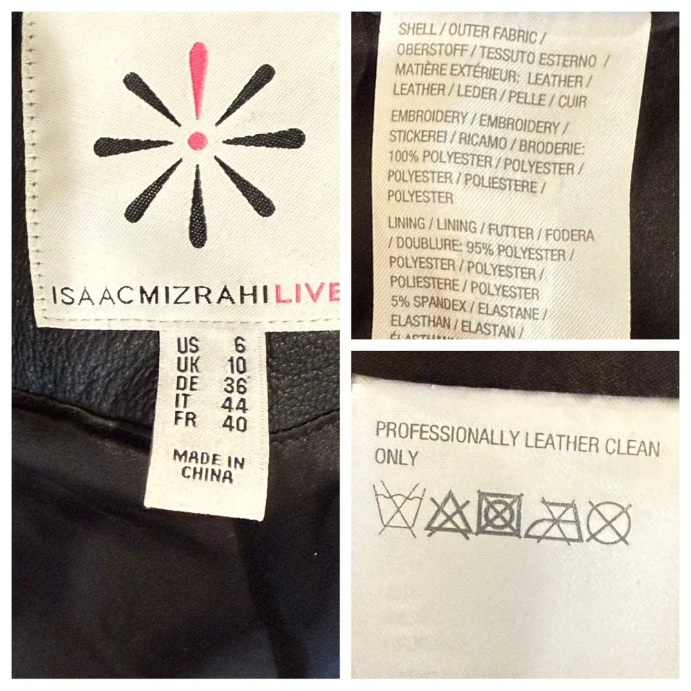 Isaac Mizrahi Live! Zip Front Quilted Leather Jacket with Pockets